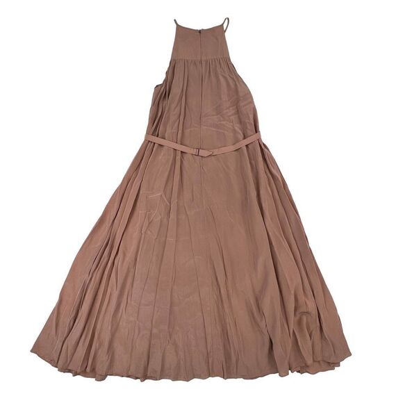 Pre-Loved TIBI Women Peach Pink 100% Silk Long Dress Sleeveless Crew Neck US 2 - Picture 2 of 6